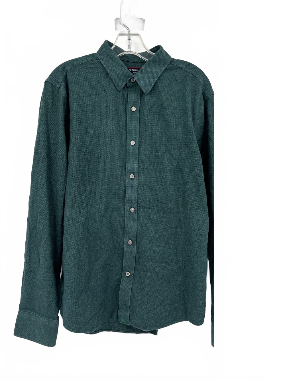 UNTUCKit Blue Green Button-Down Shirt Grid Pattern | Mens L